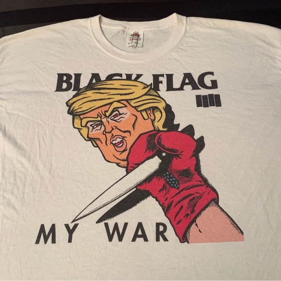 Black Flag IIII My War x Donald Trump T Shirt Size L Large - Picture 1 of 6